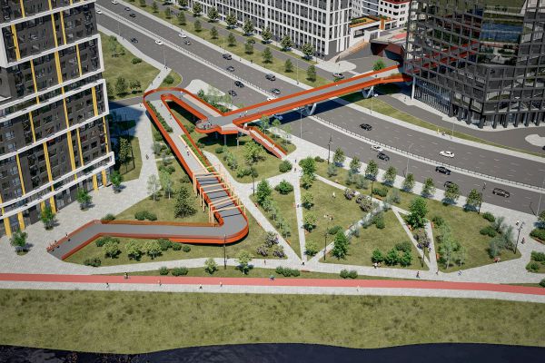 В Екатеринбурге архитекторы представили проекты пешеходного моста через Машинную