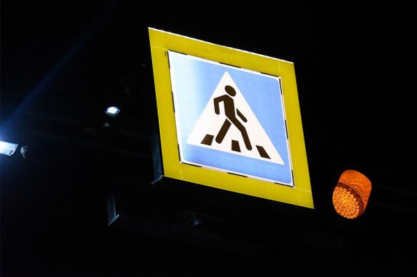 На екатеринбурженку упал дорожный знак «Пешеходный переход»