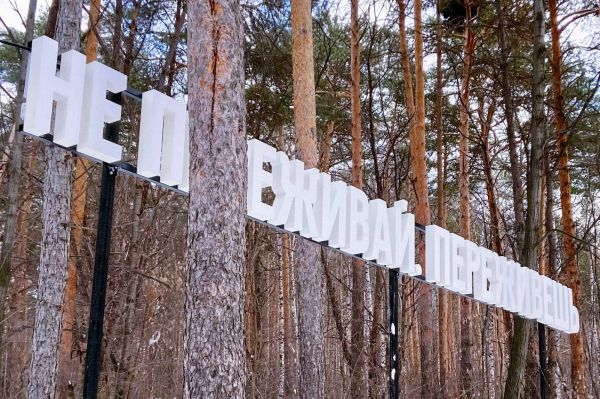 Среди деревьев в парке Маяковского установили таблички с цитатами поэта